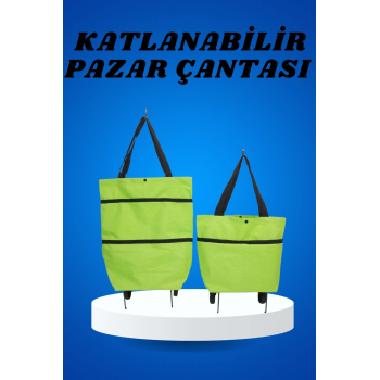 Pazar Arabası Ve Alışveriş Çantası Çift Yönlü Kolay Tekerlekli Taşınabilir