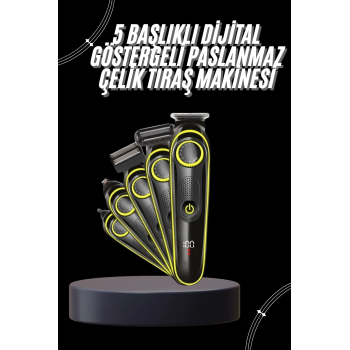 Unısex Çok Fonksiyonlu Bakım Seti Led Göstergeli Tıraş Makinesi Saç Sakal Vücut