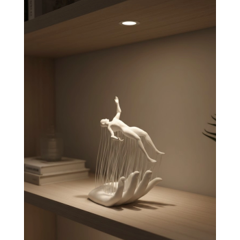 3d El Üzerinde İnsan Figürü Beyaz Minimal Masa Üstü Dekor