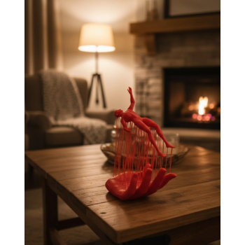 3d El Formlu İnsan Figürü Kırmızı Modern Soyut Dekoratif Biblo 12x18 Cm