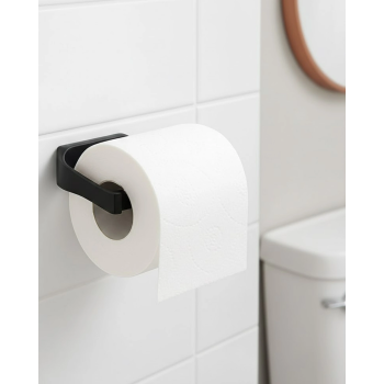 Modern Siyah Tuvalet Kağıtlığı Duvar Tipi Minimal Tasarım Peçetelik