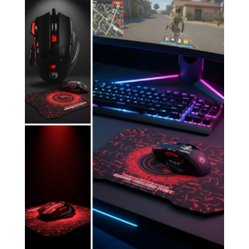 Ergonomik  Mouse Ve Mousepad 3 Dpı Ayarlı Led Işıklı Tasarım