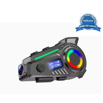 K19 Kameralı Motosiklet Kask Bluetooth Kulaklık Su Geçirmez Intercom Radyolu Hafıza Kartlı