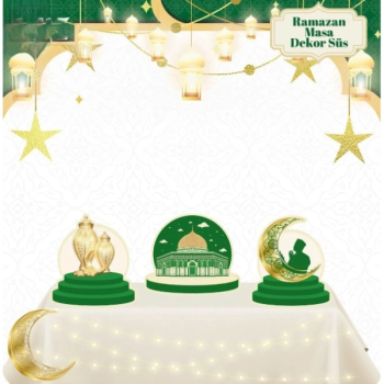 Masa Üstü 3lü Ramazan Süsü Yeşil