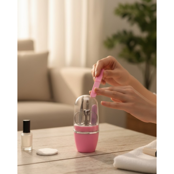 Tırnak Bakım Manikür Pedikür Seti 4 Parça Pembe Minimal ve Dayanıklı