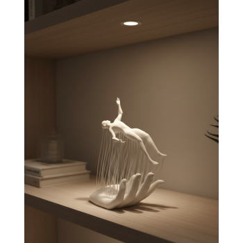 3D El Üzerinde İnsan Figürü Beyaz Minimal Masa Üstü Dekor