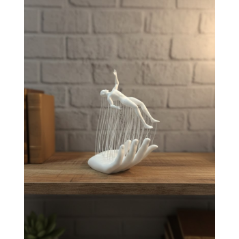 3D El Formlu İnsan Figürü Beyaz Modern Ev ve Ofis Dekoru