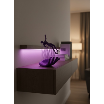 Mor El İnsan Figürü Dekoratif Biblo Minimal Modern Salon Raf ve Masa Üstü Aksesuar