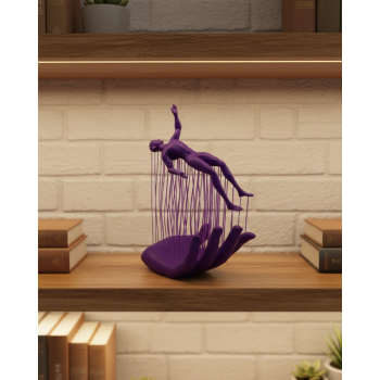 3D El Formlu İnsan Figürü Mor Özgün Sanat Biblosu 12x18 cm