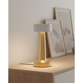 Modern Altın Gövdeli LED Masa Lambası 3 Işık Modlu