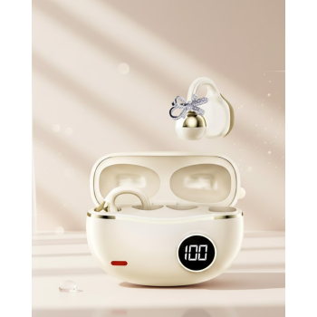 Zarif Tasarımlı Kablosuz Bluetooth Kulaklık Uzun Pil Ömrü 2 Kurdele Küpe Hediyeli