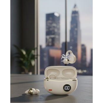 Handsfree Kablosuz Bluetooth Kulaklık Kristal Net Ses 2 Kurdele Küpe Hediyeli