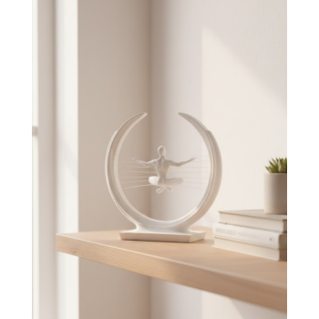 3D Zen Heykeli Modern Ay Tasarımlı Meditasyon Biblosu