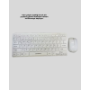 Beyaz Kablosuz Klavye Fare Seti Kablosuz Fare USB Alıcı PC Uyumlu