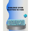 Retro Tarz Kablosuz Klavye Mouse Seti – 104 Tuşlu, Ergonomik Tasarım