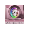 Masaüstü Vantilatör Usb Şarjlı Rgb Led Işıklı 3 Kademeli 180° Ayarlanabilir Soğutucu Fan Pembe