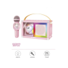 Taşınabilir Rgb Işılı Sevimli Figürlü Mikrofonlu Karaoke Bluetooth Hoparlör Pembe