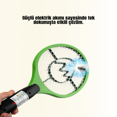 Pil ile Çalışan Elektrikli Sivrisinek Raketi | Kimyasal İçermeyen Hijyenik Çözüm