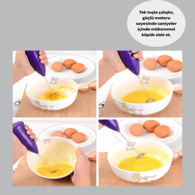 El Tipi Pratik Mikser – Kahve, Süt, Bebek Maması ve Yumurta Çırpıcı