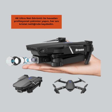 2.4G 4CH Katlanabilir Drone 100 Metre Uçuş Mesafeli