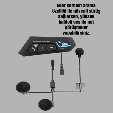 Su Geçirmez BT22 Bluetooth Kask Kulaklığı GPS ve Müzik Uyumlu