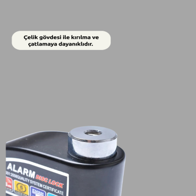 Çift Modlu 110dB Alarmlı Disk Kilidi Suya Dayanıklı