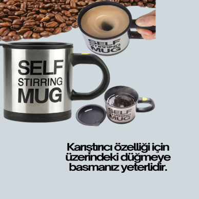 Otomatik Karıştırmalı Termos Kupa | USB Şarjlı ve Ergonomik Tasarım
