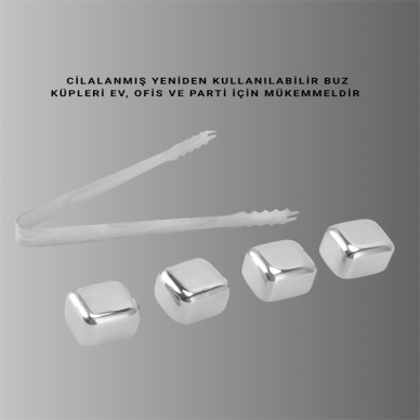 Hızlı Soğutma Özellikli Paslanmaz Metal Buz Küpü Takımı