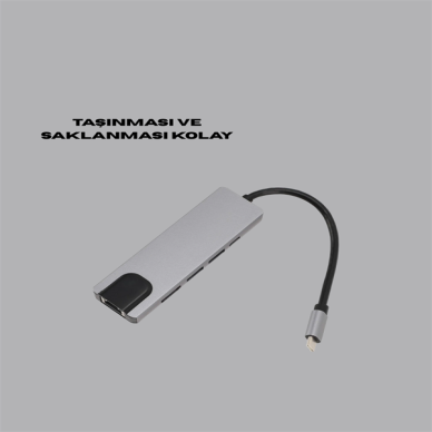 4K HDMI Çıkışlı, Gigabit Ethernetli USB‑C Çoklu Port Hub