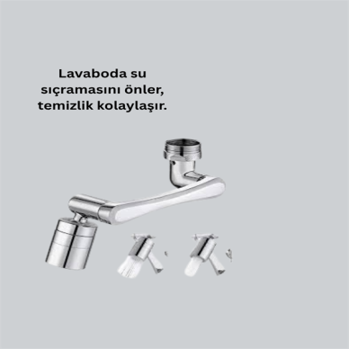 Lavabo ve Mutfaklar İçin 1080 Derece Döner Musluk Başlığı – Pirinç Gövdeli