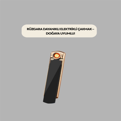 Rüzgar Geçirmez Elektronik Çakmak – Modern Tasarım, Metal Gövde