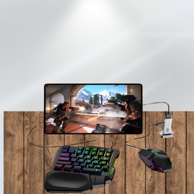 Yüksek Performanslı Mobil Oyun Aksesuarı – 5 Parçalı Klavye Mouse Dönüştürücü Set