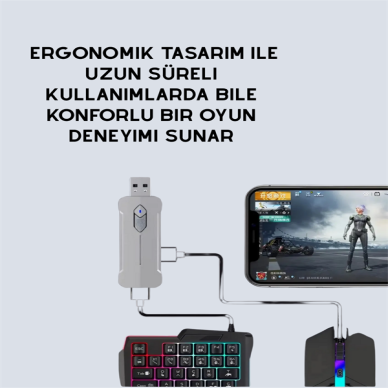Android Uyumlu Klavye Mouse Oyun Seti – Gecikmesiz Bağlantı, Tak-Çalıştır Özellikli