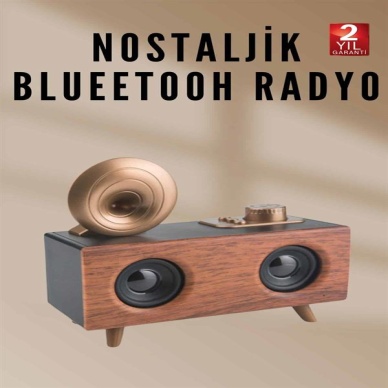 Nostaljik Radyo Bluetooth Bağlantılı Şarjlı Yüksek Ses Kaliteli