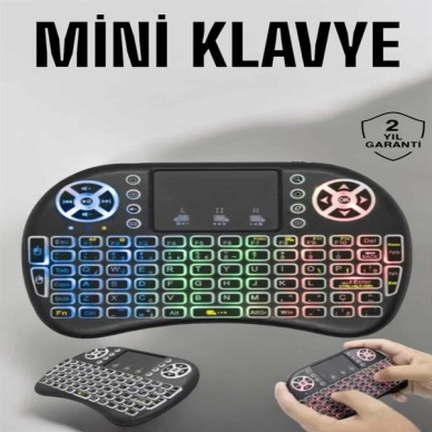 Işıklı Kablosuz Mini Q Klavye Tüm Cihazlara Uyumlu
