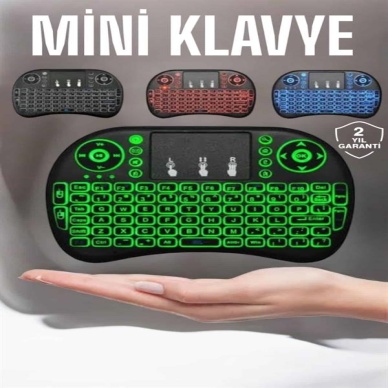 TV Uyumlu Mini Klavye Q Klavye Işıklı Tüm Cihazlara Uyumlu