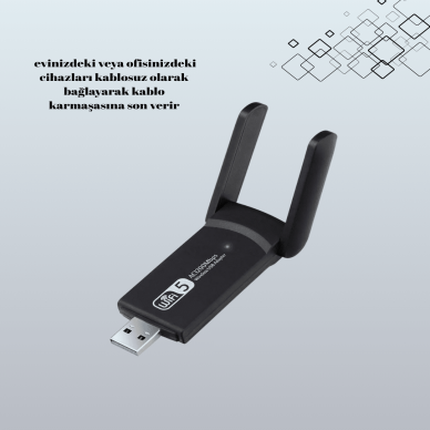 USB 3.0 Wireless Adaptör – 2.4GHz & 5GHz Destekli