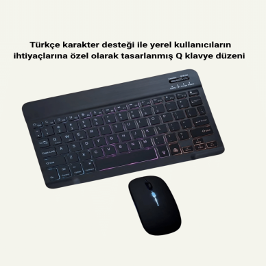 Şık ve Sessiz Tasarımlı Işıklı Klavye Mouse Seti – Şarjlı, Wireless