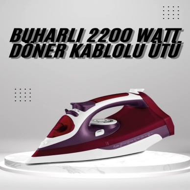 Seramik Tabanlı Kırmızı 2200 Watt Şok Buharlı Ütü