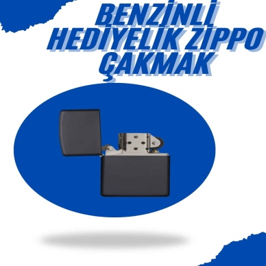 Siyah Kutulu Metal Çakmak Benzinli Hediyelik Eşya