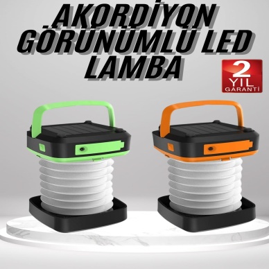Kamp Feneri Lambası Solar Güneş Enerji Portatif Işıldak Şarjlı