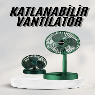 Katlanabilir Teleskopik Şarjlı Fan Masaüstü Soğutucu Vantilatör