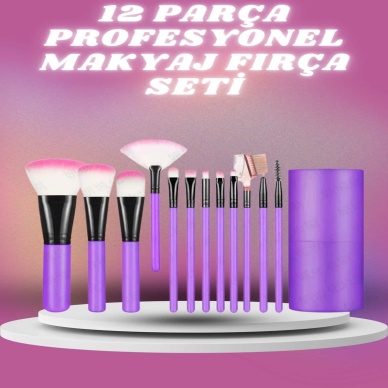 12 Parça Profesyonel Makyaj Seti Yumuşak Kıllı Yüz ve Göz Makyajına Uygun