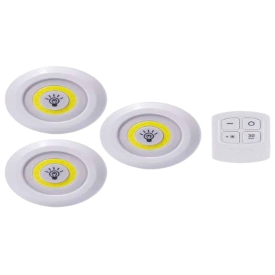 Led Lamba 3lü Uzaktan Kumandalı Yapışkanlı