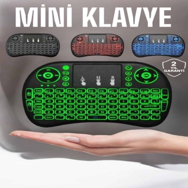TV Uyumlu Mini Klavye Q Klavye Işıklı Tüm Cihazlara Uyumlu