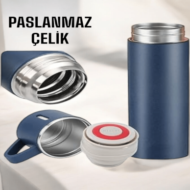 Paslanmaz Çelik 3’lü Termos Seti Vakumlu ve 8 Saat Isı Koruma