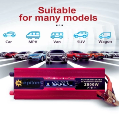 Epilons 12v 2000w Modifiye Sınus İnverter 220v Dijital Göstergeli- Taşınabilir Güç Kaynağı