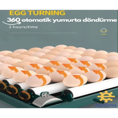 Otomatik Kuluçka Makinesi (130 Yumurta) Tavuk, Bıldırcın Güvercin Hindi Kaz , Wifi Kamera İle İzleme