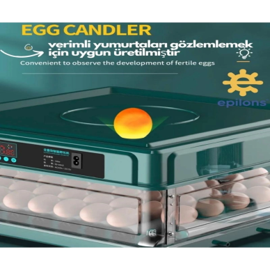 Otomatik Kuluçka Makinesi (130 Yumurta) Tavuk, Bıldırcın Güvercin Hindi Kaz , Wifi Kamera İle İzleme