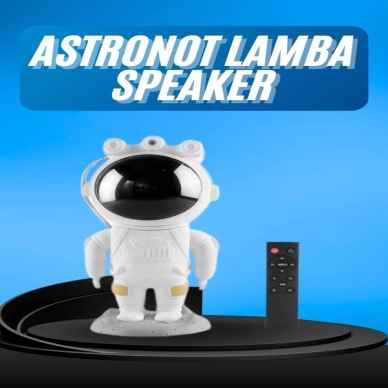 Gece Lambası Astronot Bluetooth Hoparlörlü Galaksi Işık Projektörü